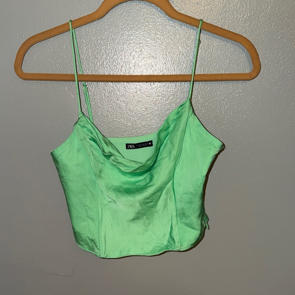 Zara Mint Green Satin Camisole